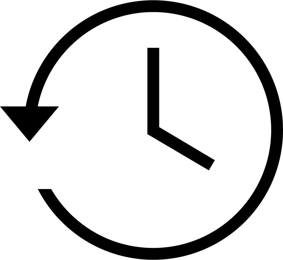 Clock Symbol With Counterclockwise Back Circular Rotating Clock Symbol Png (980x900), Png Download