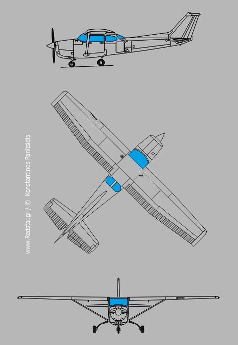 Small Plane Drawing At Getdrawings - Cessna 172 Landing Gear Side View (480x697), Png Download