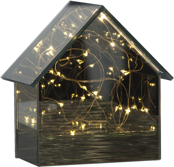 Lantern Mirror House - Batteridriven Lykta Mirror House Led 14,5cm - Star (600x600), Png Download