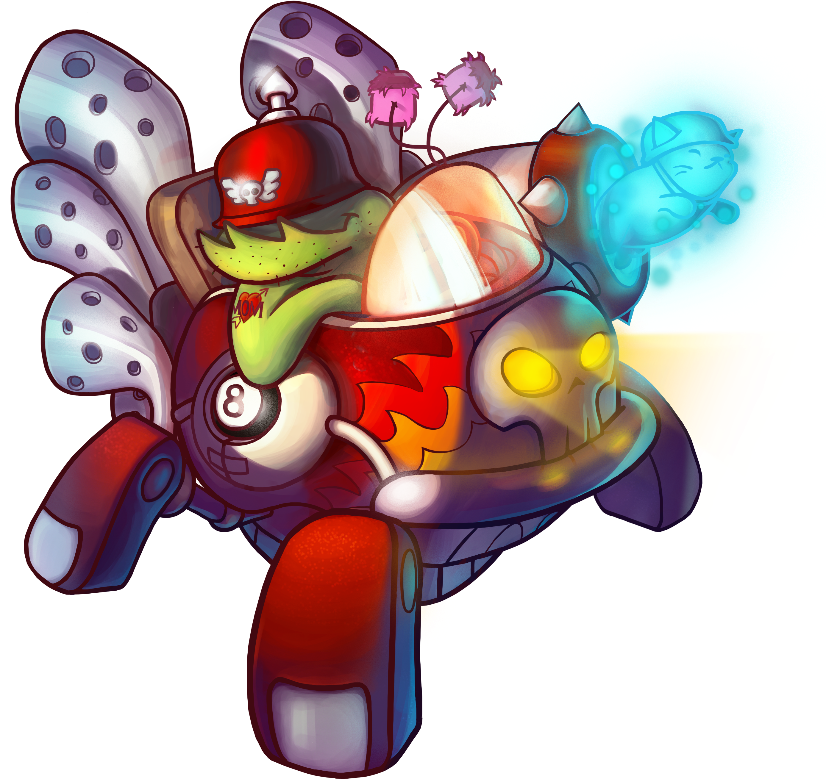 Characterrender Heavy Skin Hotrod Redbg - Awesomenauts Derpl (3080x3508), Png Download