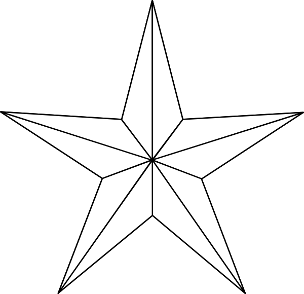 Star Clipart Black And White - Blue With White Star Flag (600x580), Png Download
