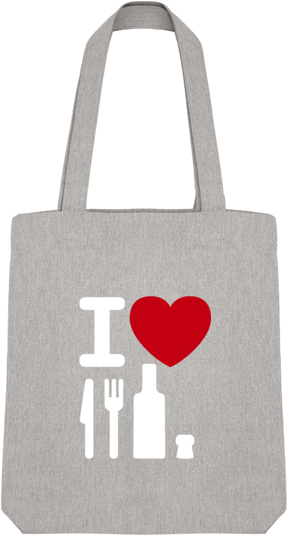 Tote Bag Stanley Stella I Love Knife Fork Bottle Par - T-shirt (690x850), Png Download