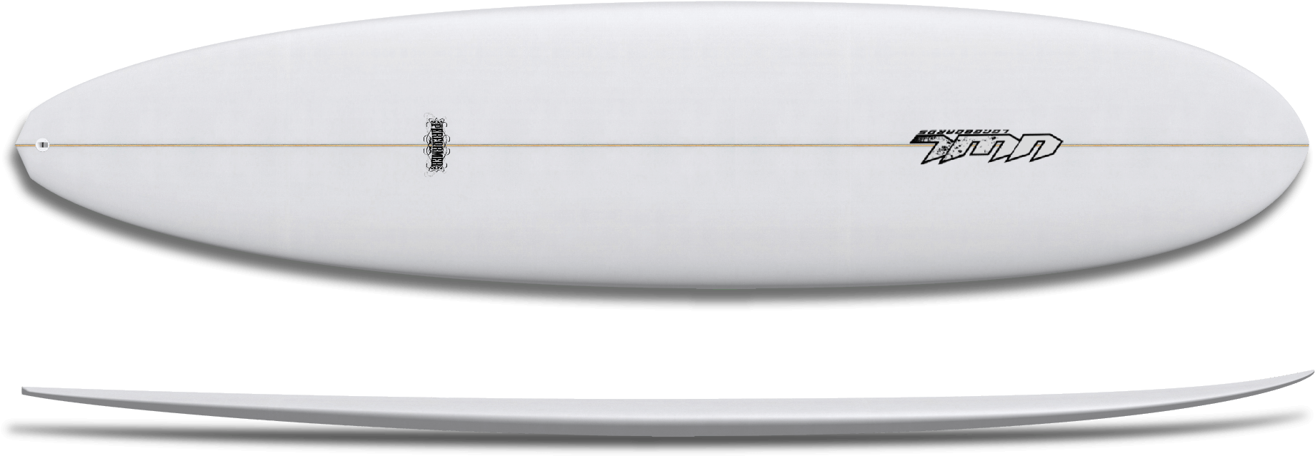 Top & Rocker - Surfboard (2000x795), Png Download