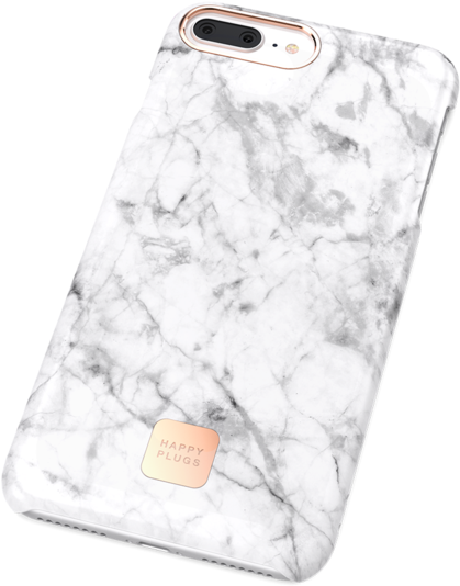 White Marbleiphone 8/7 Plus Case - Happy Plugs Slim Case Iphone 7 White Marble (600x600), Png Download