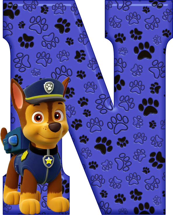 *✿**✿*n*✿**✿*de Alfabeto Decorativo - Alfabeto Decorado Da Patrulha Canina (593x736), Png Download