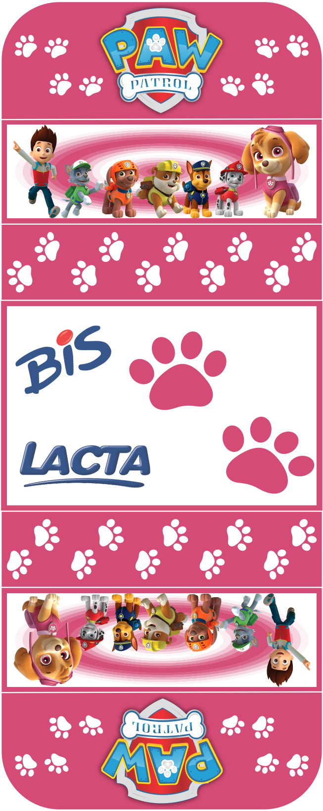 Kit Digital Para Festa Patrulha Canina Rosa - Chocolate (652x1714), Png Download