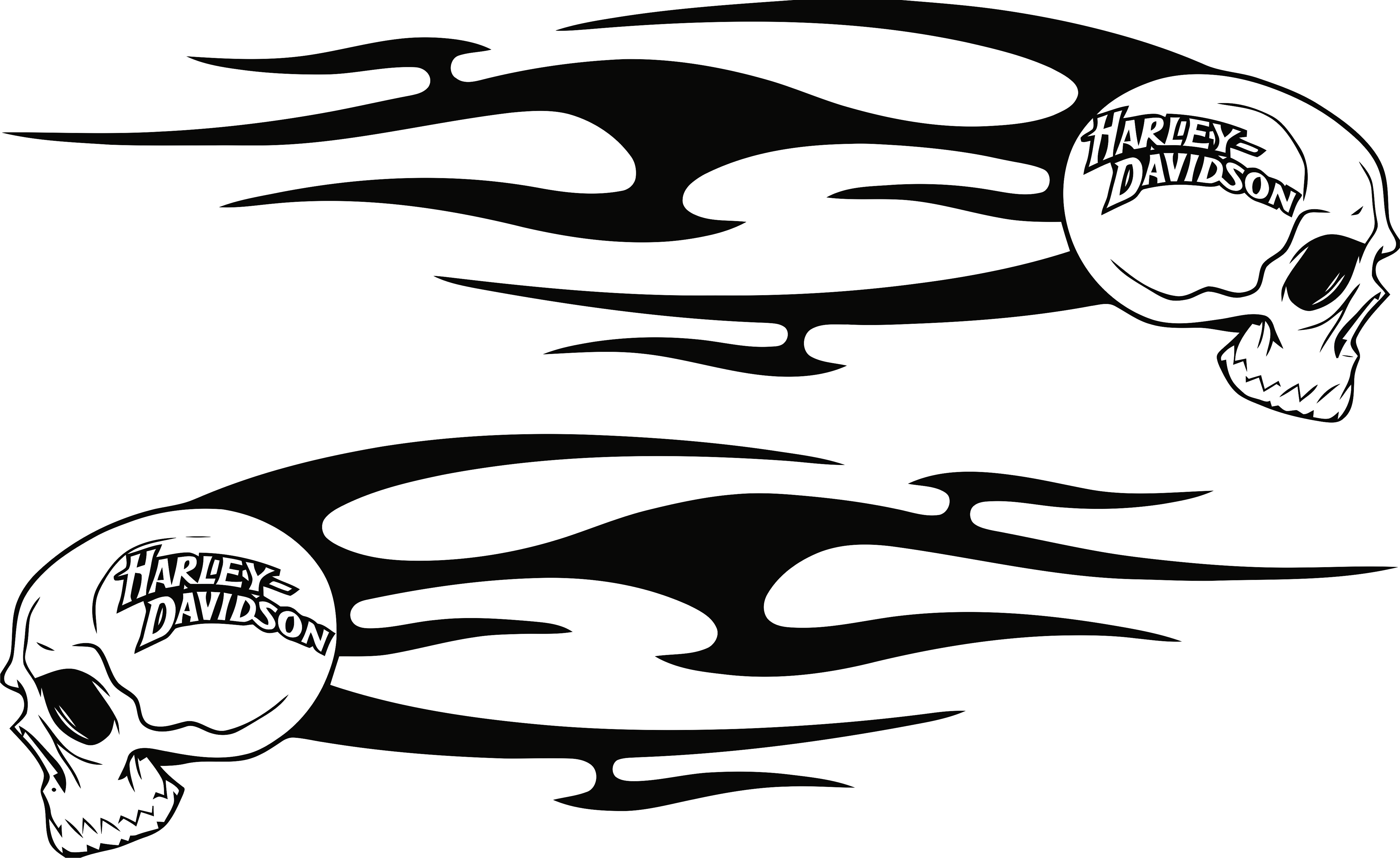 Decals Airbrush Gas Tank Stencils Vinyl - Harley Davidson (4585x2814), Png Download