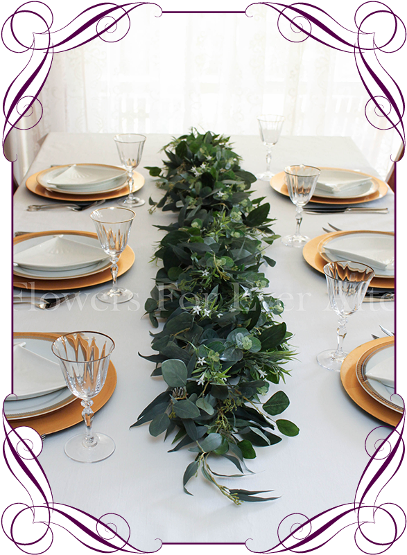 Australian Gum Foliage Table Garland Decoration - Foliage Table Runner Christmas (608x822), Png Download