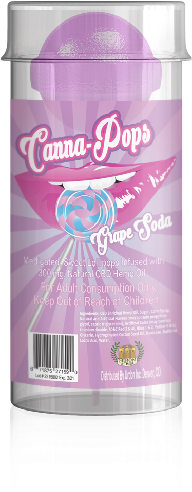 Canna-pops Grape Soda - Water Bottle (800x1200), Png Download