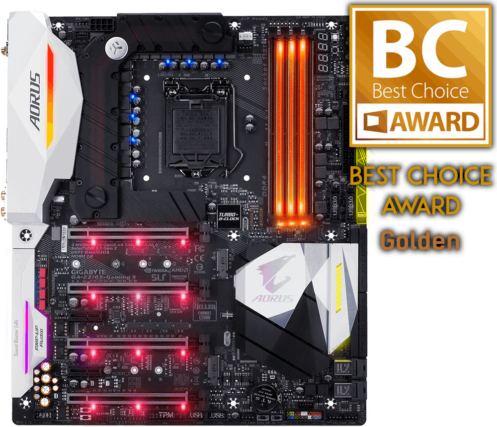 Ga Z270x Gaming 9 - Gigabyte Aorus Ga Z270x Gaming K7 (1000x860), Png Download