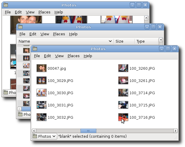 Figure 5 The Three File Views - Gnome Nautilus 2.4 (634x504), Png Download