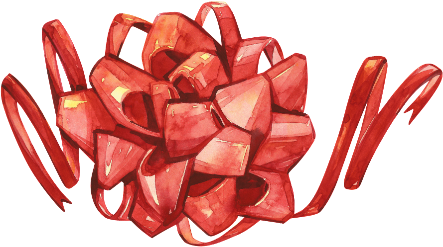 Painted Handmade Gift Ball Png Transparent - Ribbon (1024x1024), Png Download