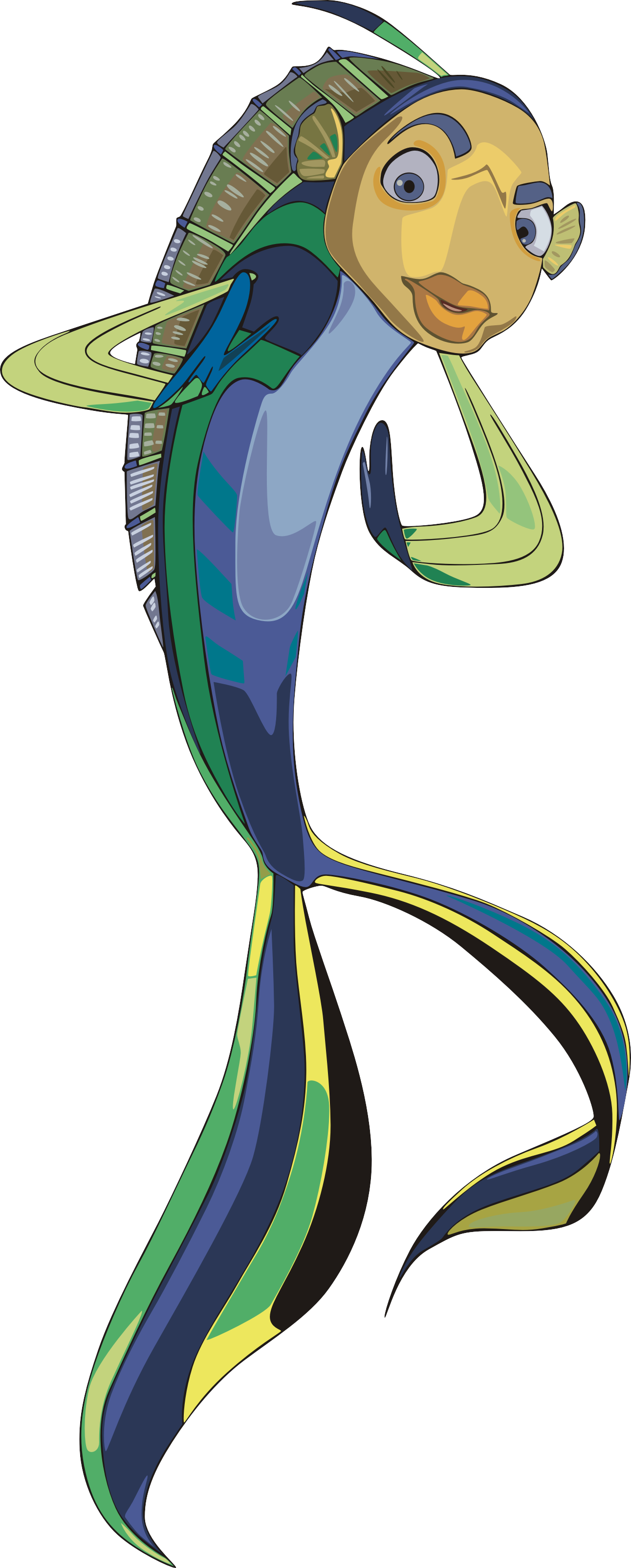 Oscar Clipart Equipment - Oscar Shark Tale Kiss (1291x3206), Png Download
