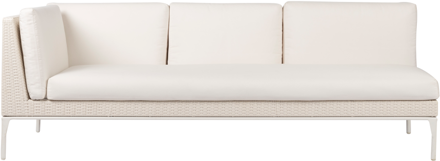 White Rattan 3 Seater Lounge Right Arm - Studio Couch (1200x768), Png Download