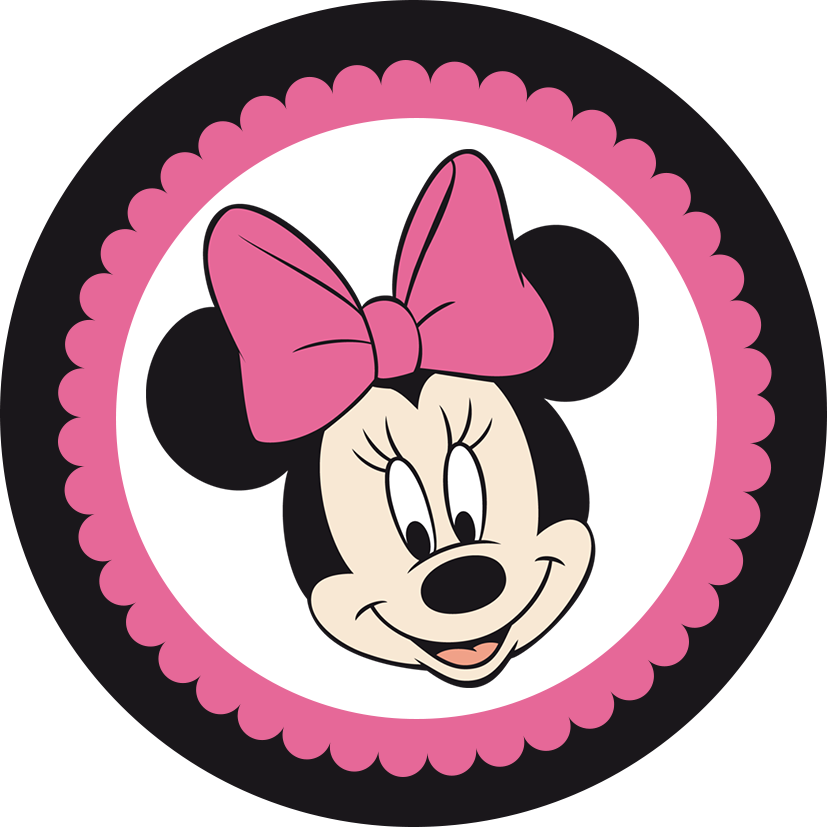 Kit Festa Pronta Minie - Minnie Mouse Circle Frame (827x827), Png Download