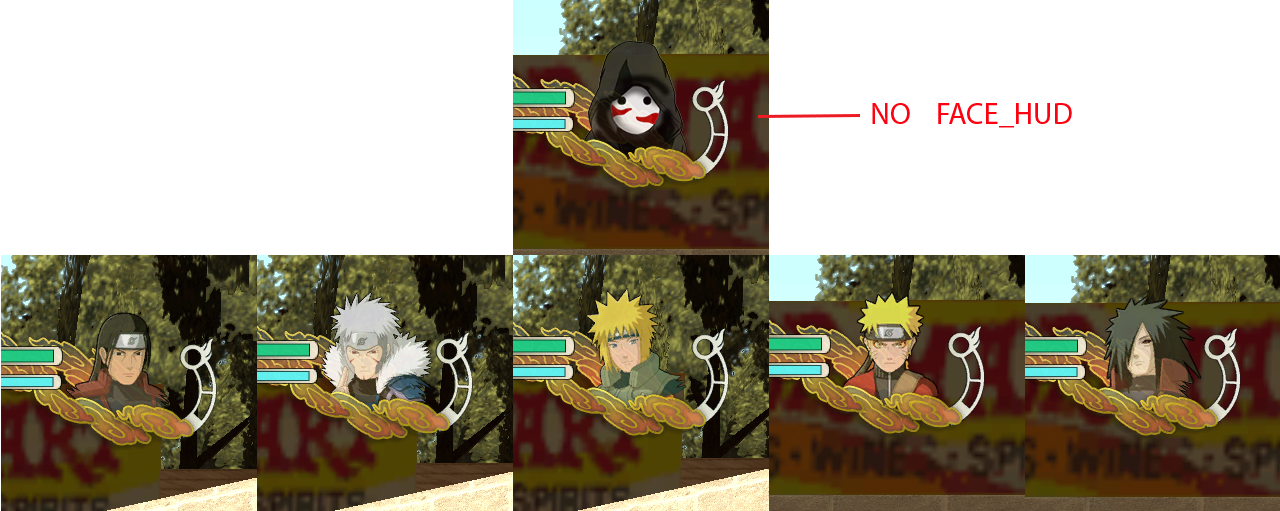 Lets Talk About The Funny Part, The Face For Each Skin - Hud Naruto Ultimate Ninja Storm 3 Gta Sa (1280x511), Png Download