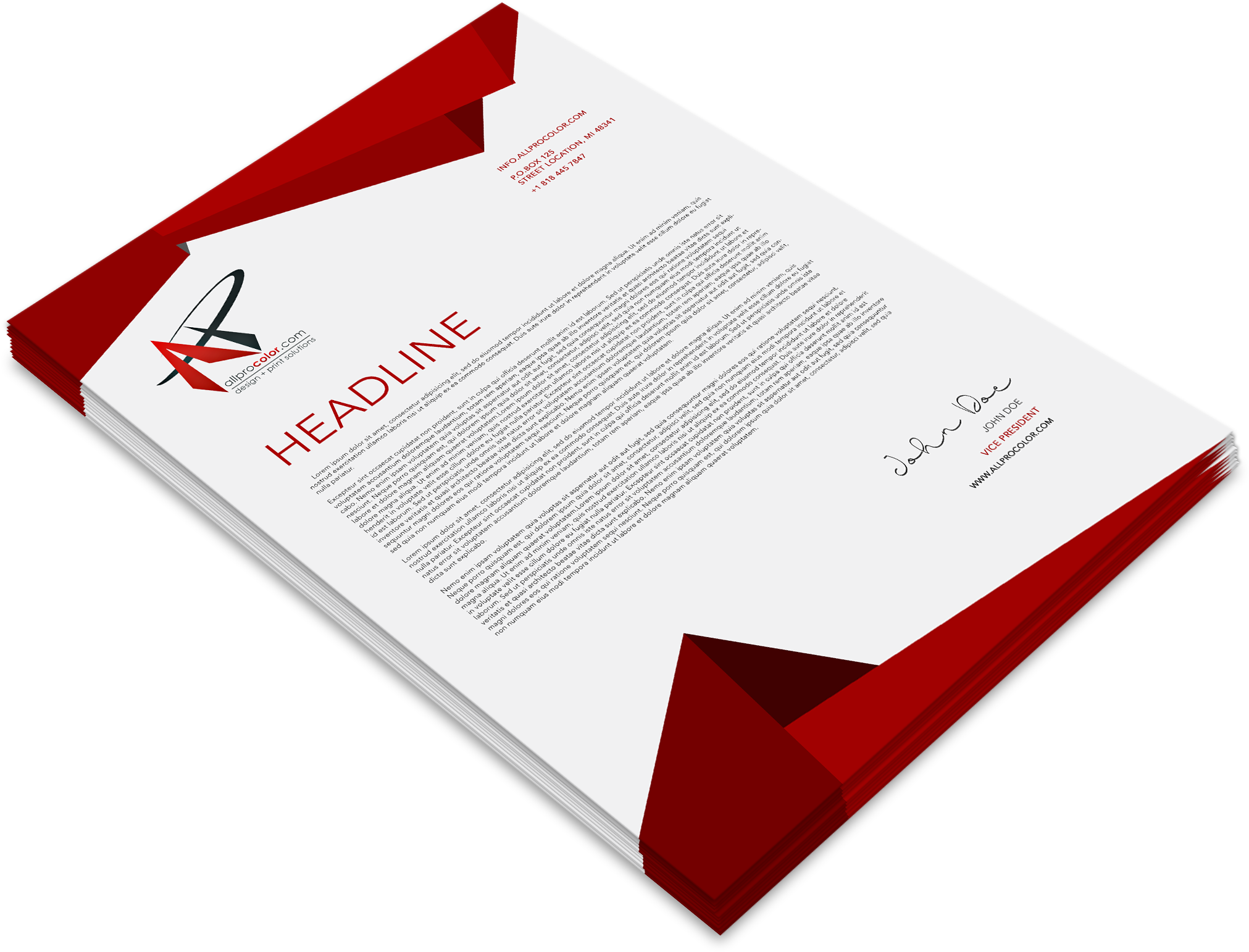 Available Letterhead Paper Or Stock - Graphic Design (3000x2000), Png Download