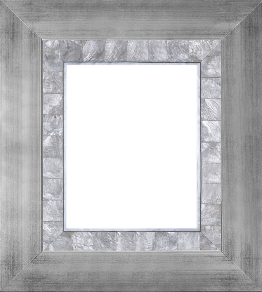 Grazed Silver King And Silver Pearl Custom Stacked - Silver Pearl Frame 8" X 10" Museum Frame (897x1000), Png Download