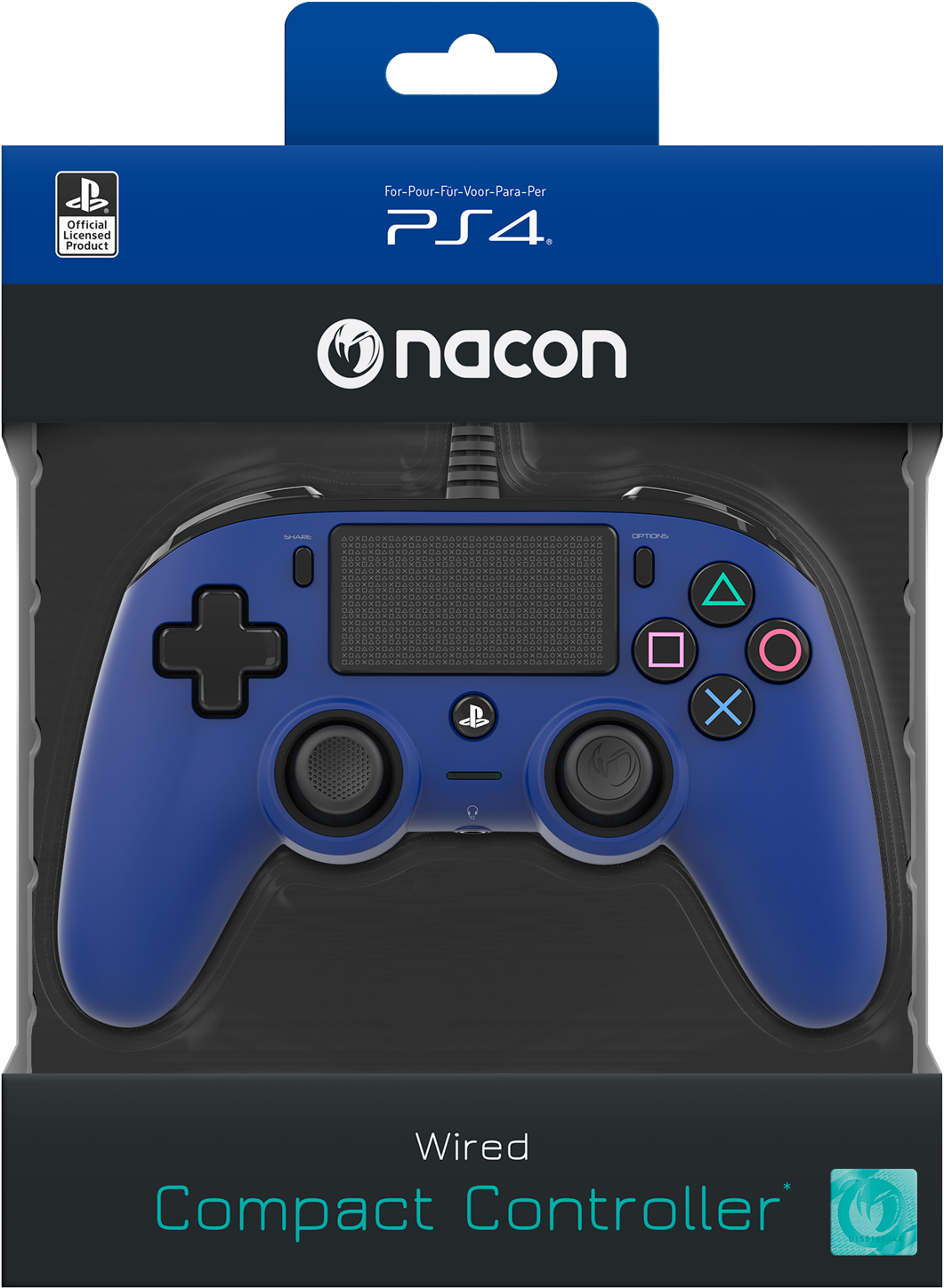 Nacon Wired Compact Controller - Ps4 Nacon (1658x1976), Png Download