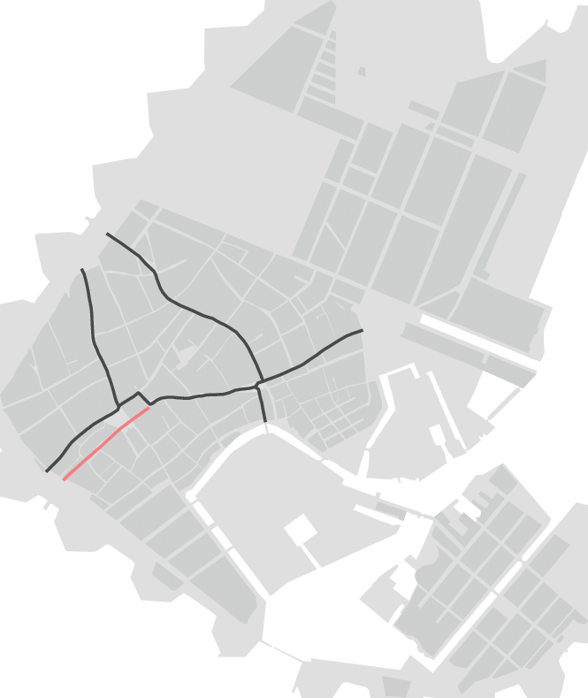 The Black Lines Represent The Streets Mentioned By - Illustration (665x789), Png Download