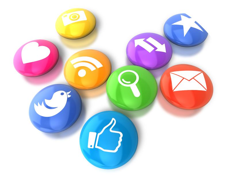 Circular Social Media Icons In A Circle - Clip Art (800x650), Png Download