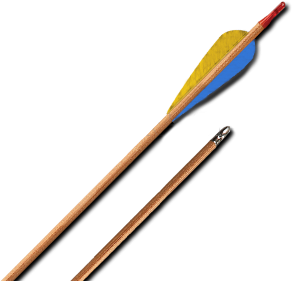 Wood Arrows 28" Natural Feather - Arrow (600x600), Png Download