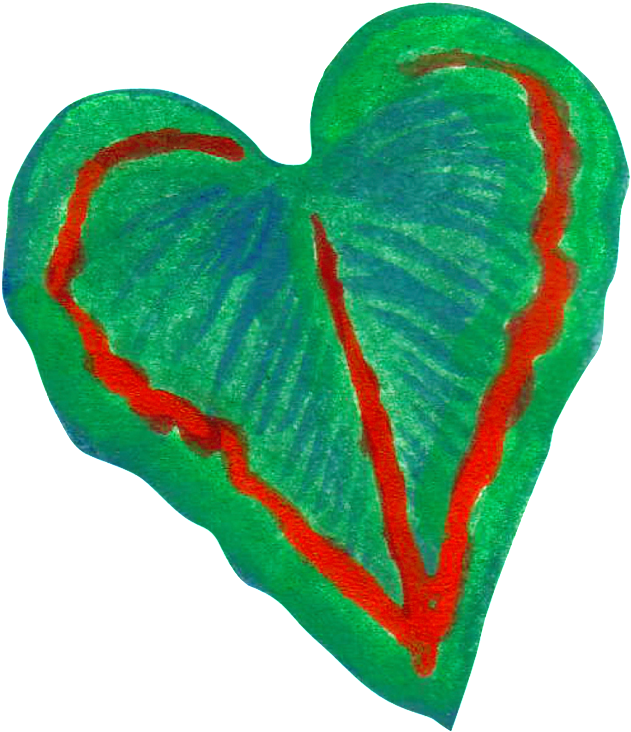 Painted Heart Shaped Leaves Png Transparent - Portable Network Graphics (1024x1228), Png Download