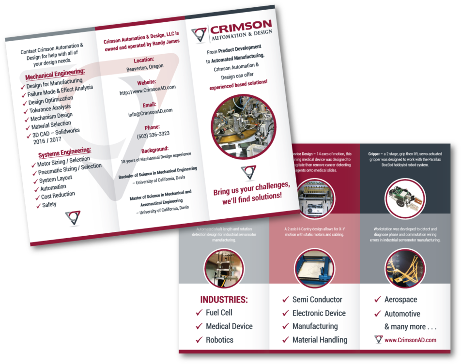 Crimson Brochure Design - Rotary Indexing (1000x792), Png Download