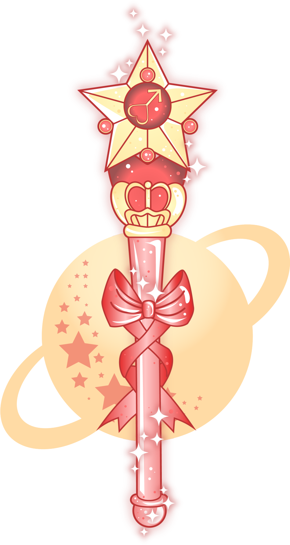 Sugar Coated Unicorns I'm Working On Another Drawing - Sailor Moon Mars Wand (949x1920), Png Download