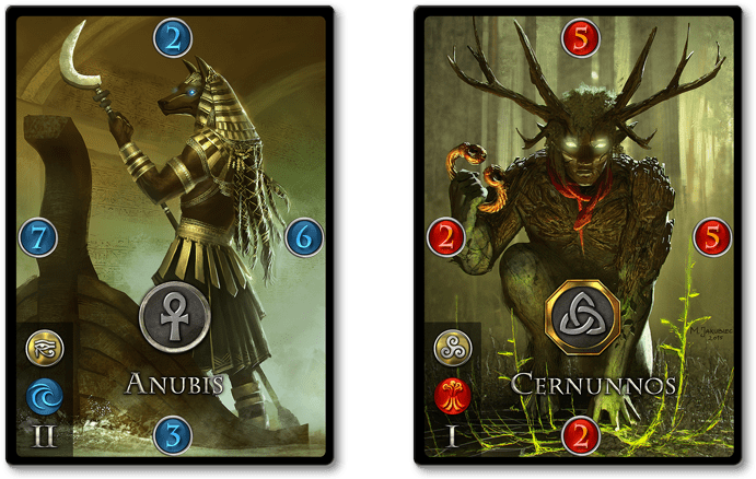 Egyptian And Celtic Pantheon Cards From Immortal - Pc Game (700x453), Png Download
