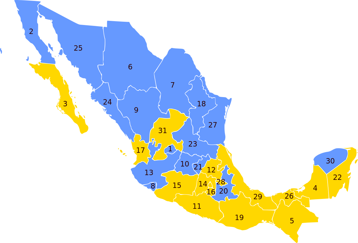 Mexico Election Map 2018 (1200x816), Png Download