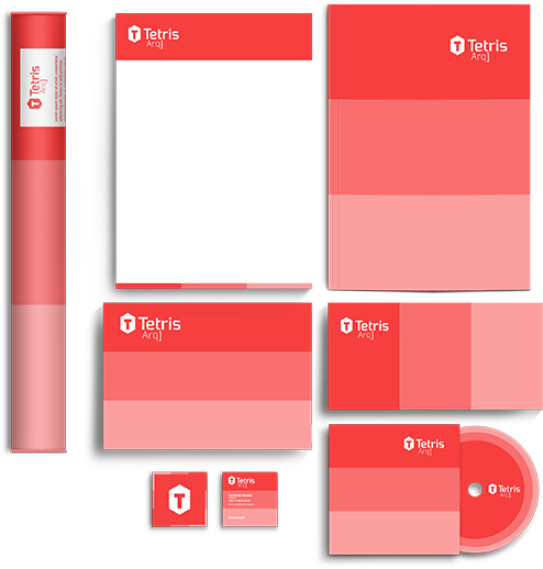 8 Inspiration Red Tetris Brand Visual Identity On Behance - Corporate Identity (600x780), Png Download