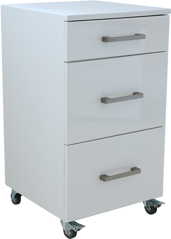 3 Draw Castor Wheel Cabinet - Chest Of Drawers (900x900), Png Download