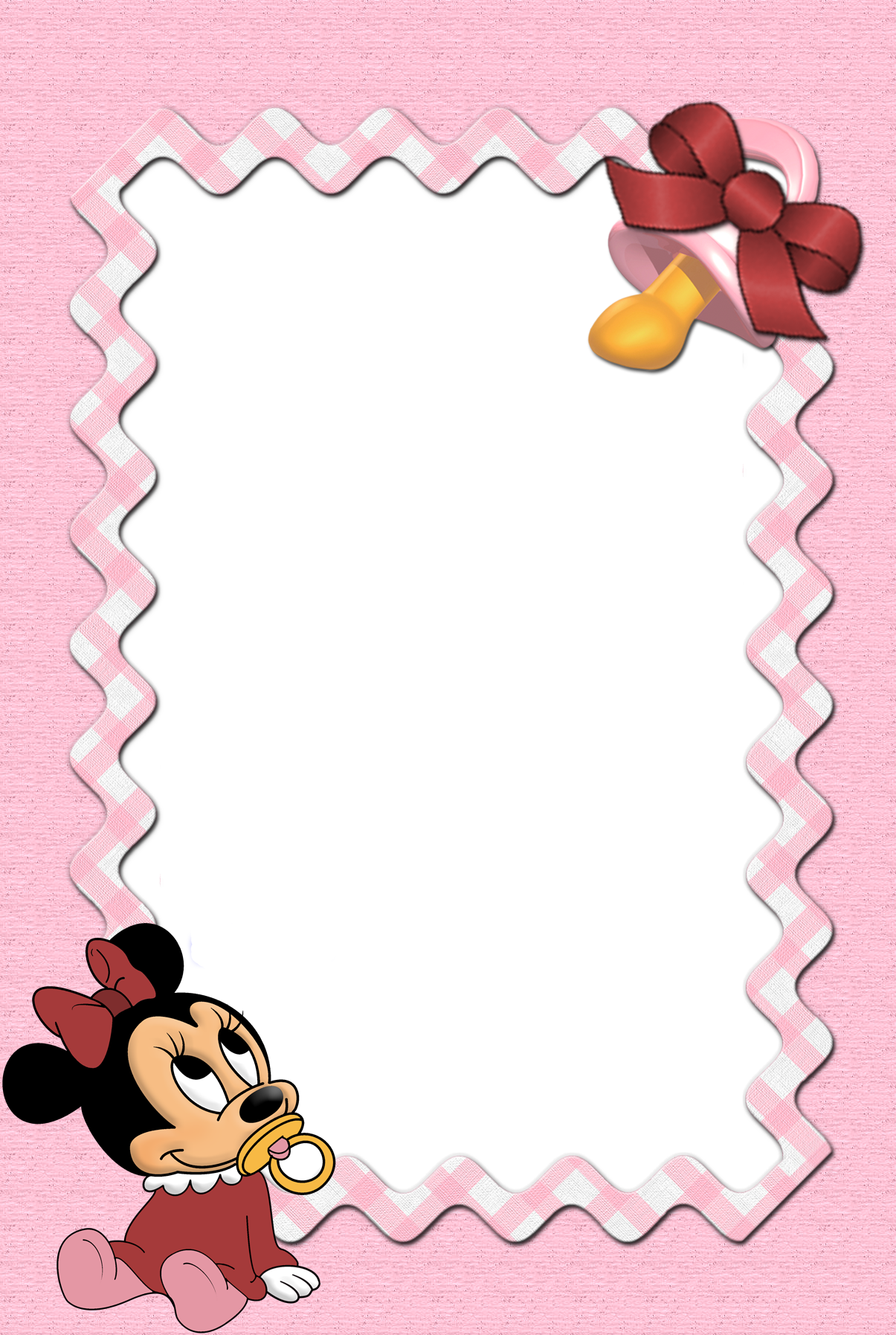 Disney Babies Clip Art Clic - Baby Minnie Mouse Frame (1205x1795), Png Download