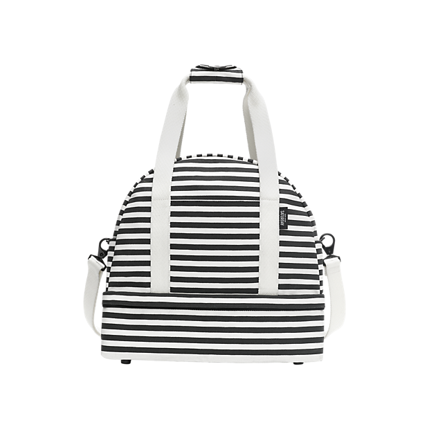 The Small Weekender Bag In Black & White Stripe - Kate Spade New York (620x620), Png Download