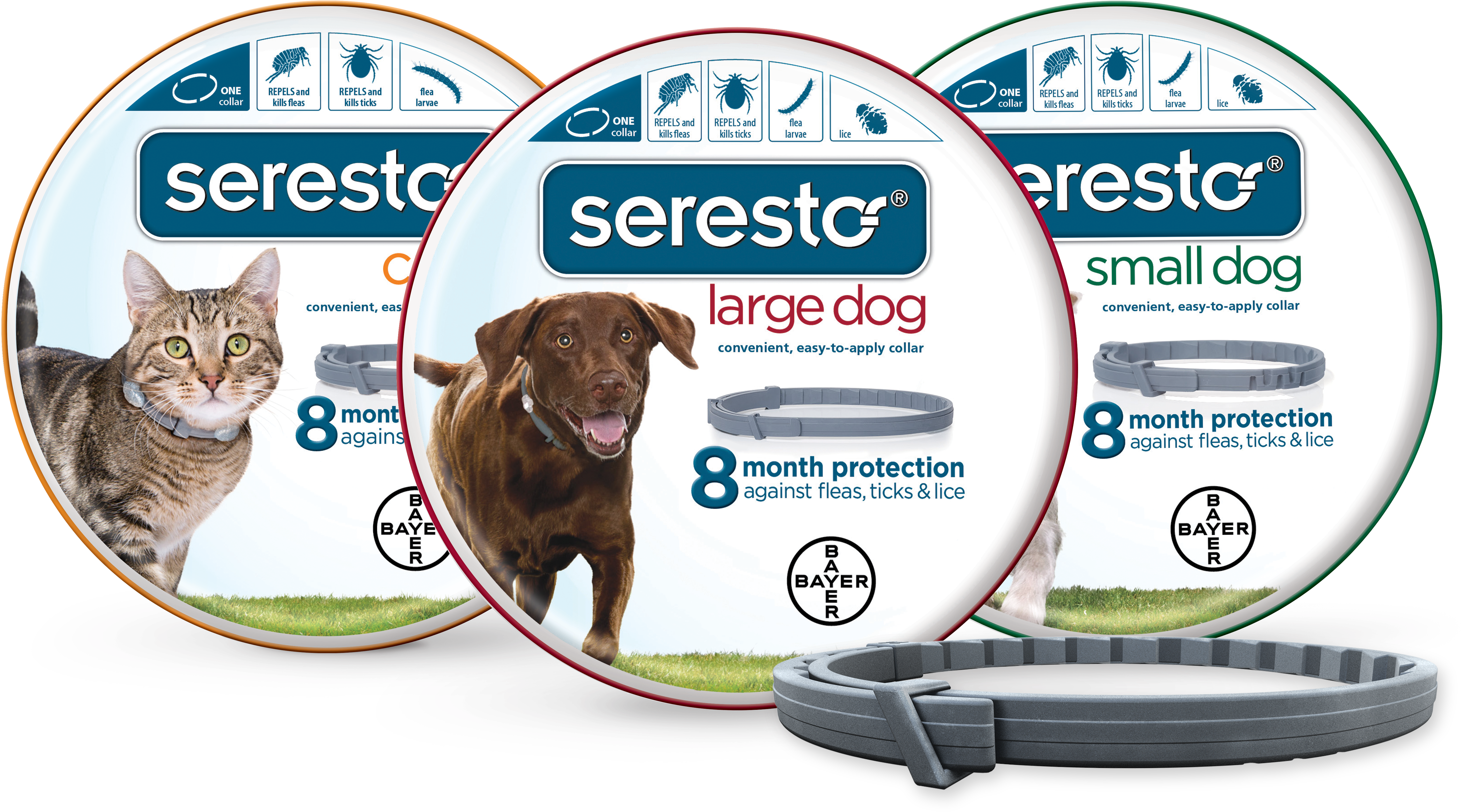 Seresto Flea And Tick Collar Bundle - Seresto Flea And Tick Collar For Cat, All Weights, (7201x4080), Png Download