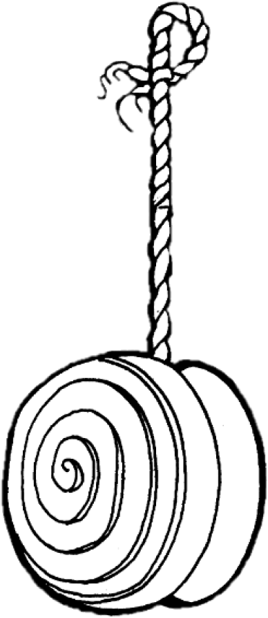 Yo Yo Toy Black And White Drawing - Yo-yo (400x902), Png Download