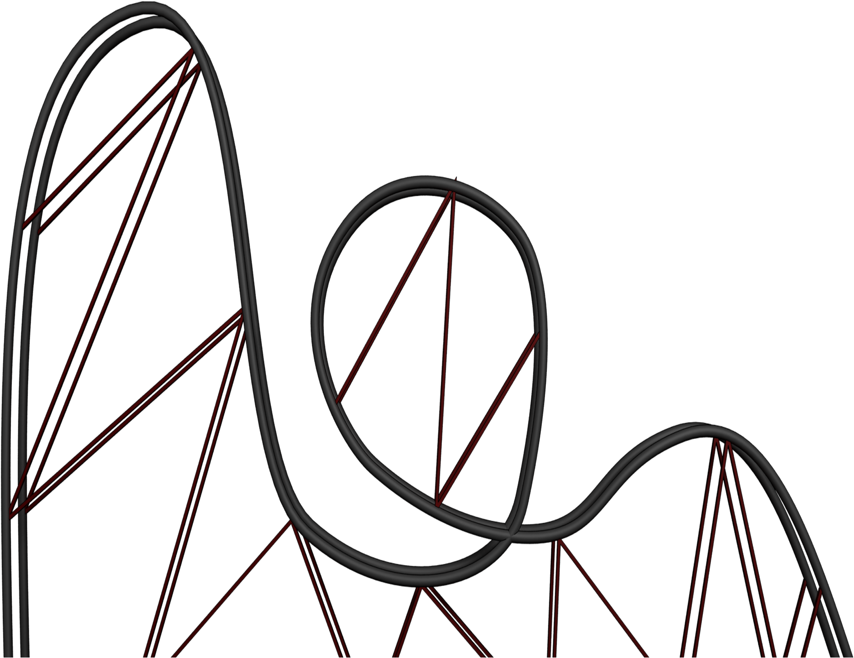 Roller Coaster Png - White Roller Coaster Png (1724x1328), Png Download