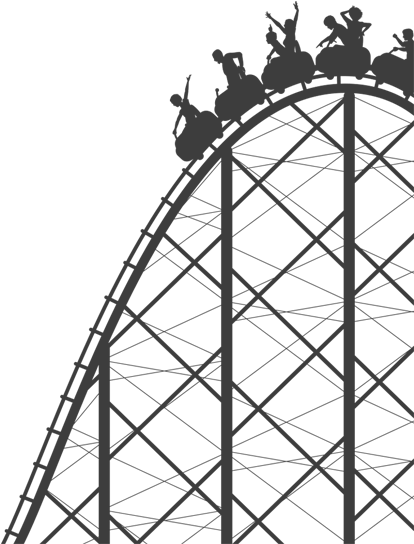 Roller Coaster Silhouette Png (800x550), Png Download