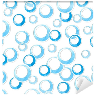 Seamless Blue Circles Pattern - Watercolor Painting (400x400), Png Download