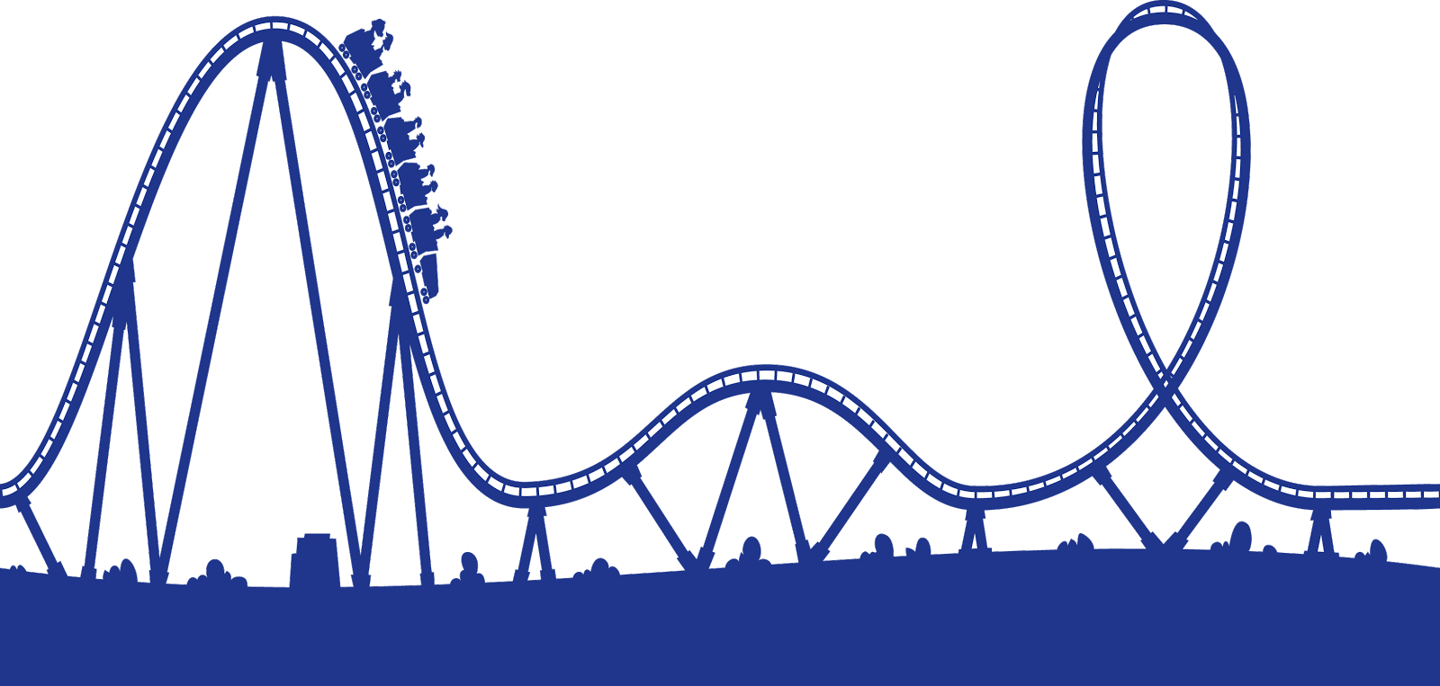 Png Royalty Free Library Roller Coaster The Assignment - Roller Coaster Drawing Easy (1600x763), Png Download
