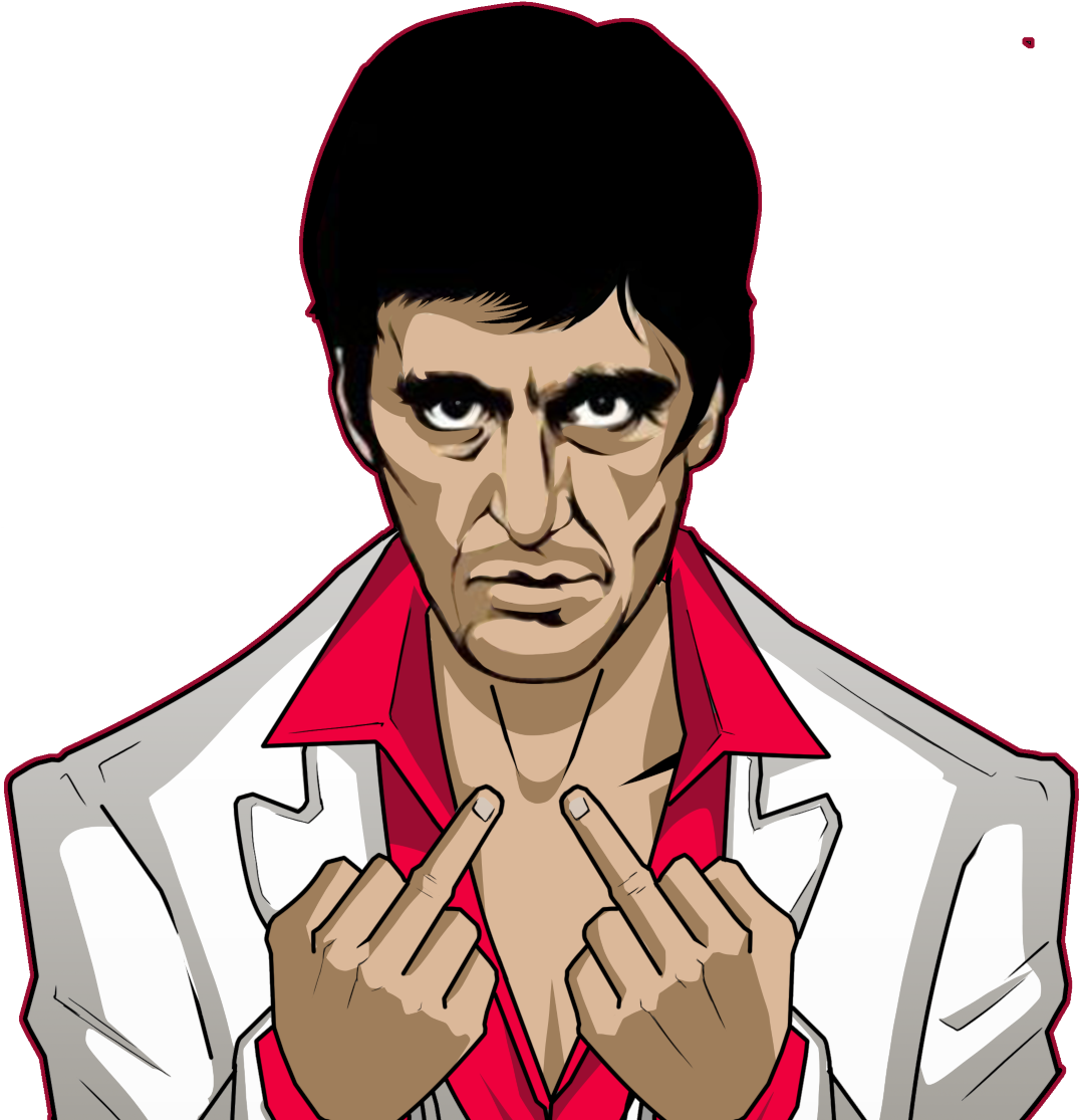 Scarface Pocket T-shirt - T-shirt (1128x1166), Png Download