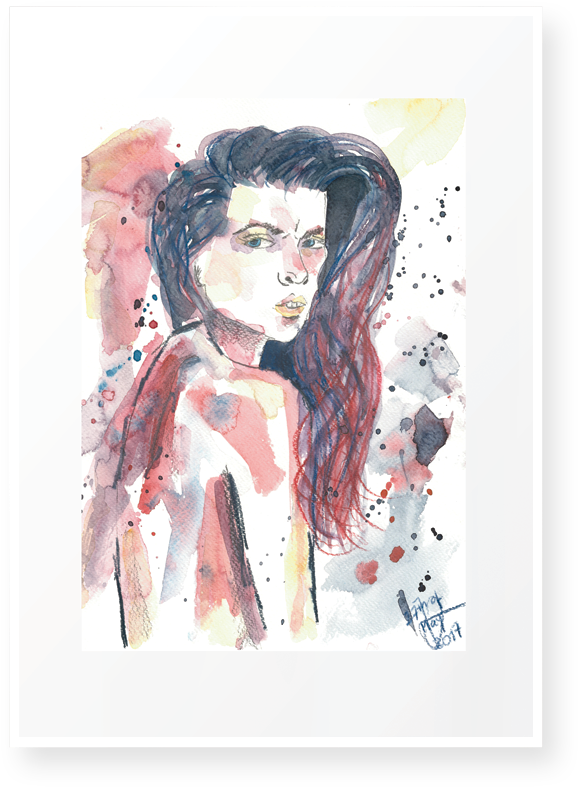 Purple Haze - Sketch (627x829), Png Download