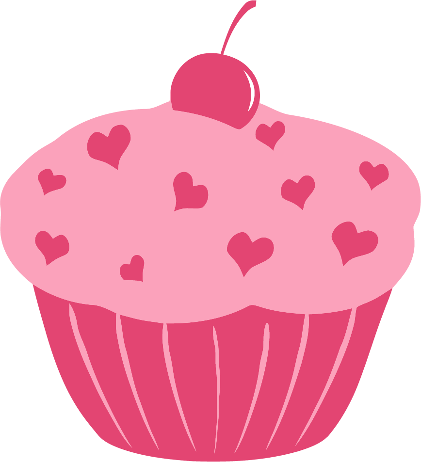 Cupcake Clipart Heart ~ Frames ~ Illustrations ~ Hd - Clip Art Pink Cupcake (868x953), Png Download