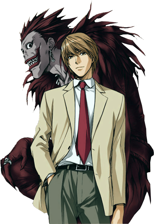 Image Result For Death Note Png - Light Yagami And Ryuk (491x715), Png Download