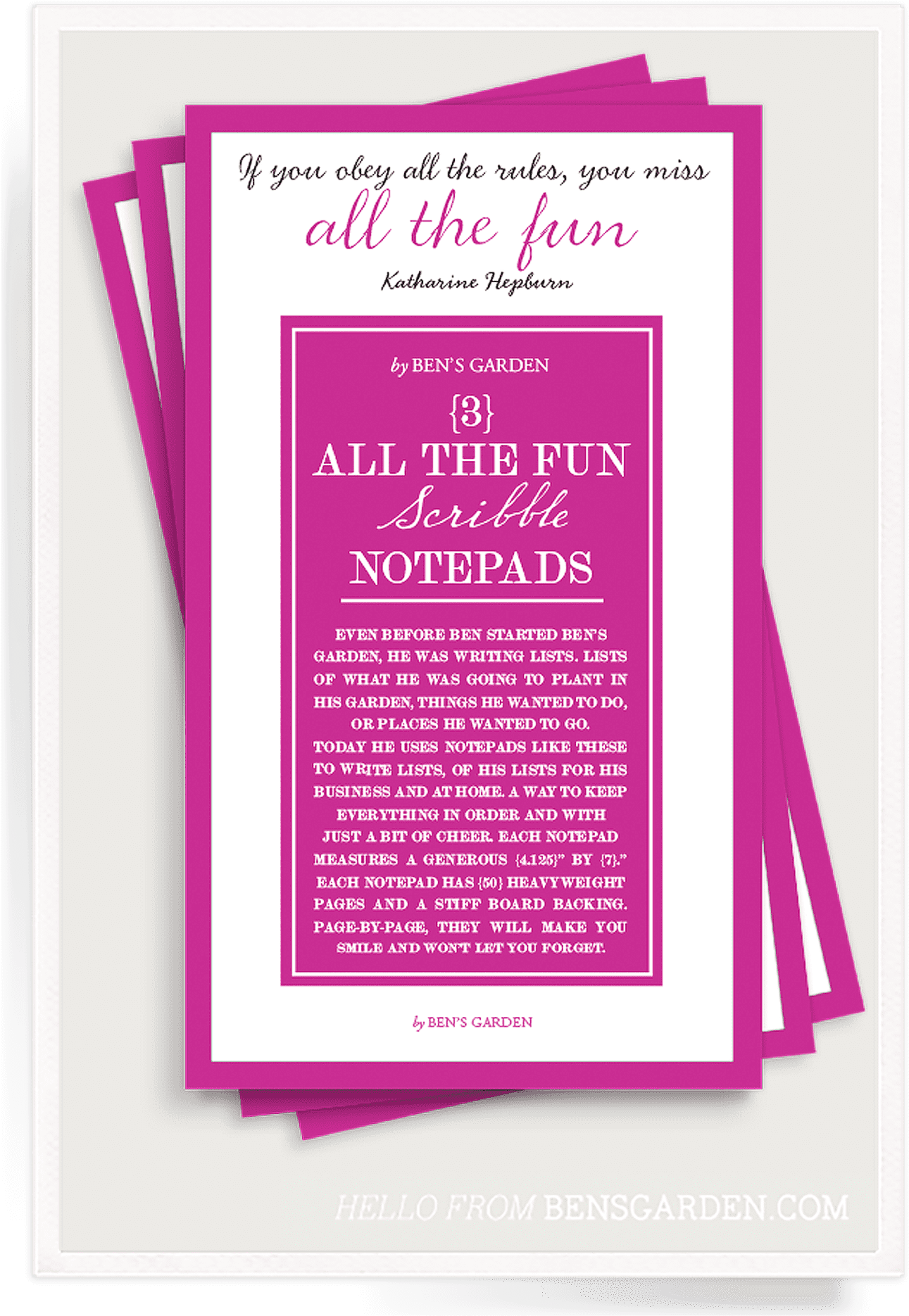 Np 47 491 V=1520701557 - Ben's Garden 'the Trouble With' Notepads (3-pack) (1348x1920), Png Download