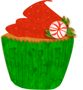 Christmas Clip Art By Wisp Stock On - Christmas Cupcakes Clip Art (355x383), Png Download