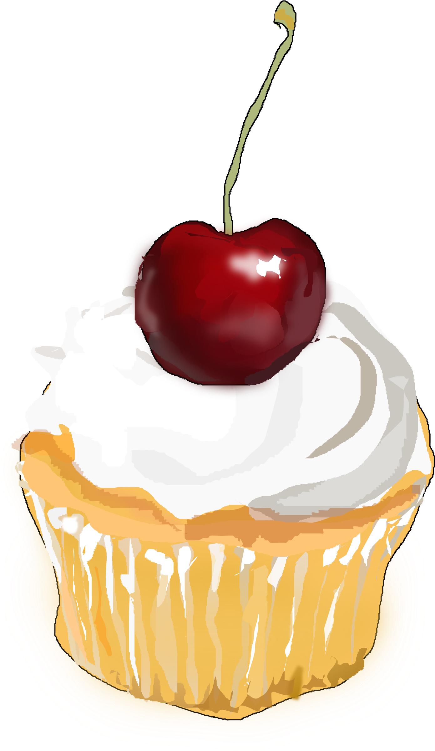 Cupcake Clipart Fruit - Clipart Of Cupcakes Transparent (1397x2400), Png Download