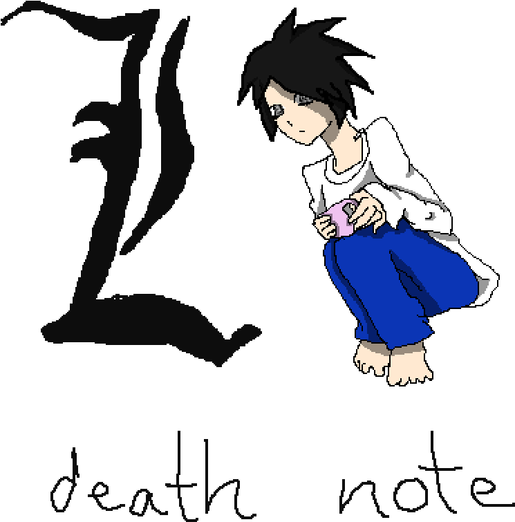 L Death Note - Cartoon (1000x1000), Png Download