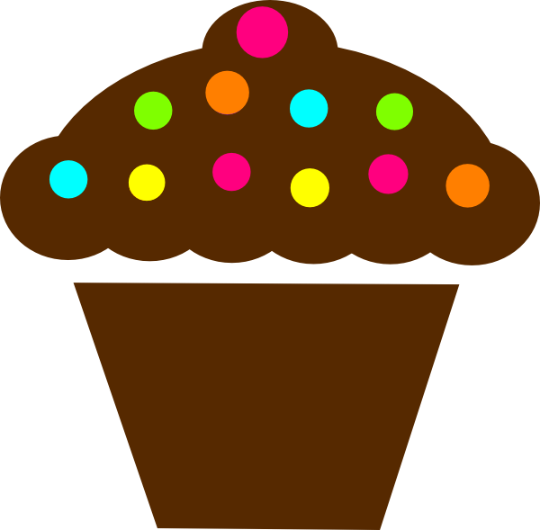 Rainbow Cupcake Clipart - Bolo De Chocolate Desenho (600x589), Png Download